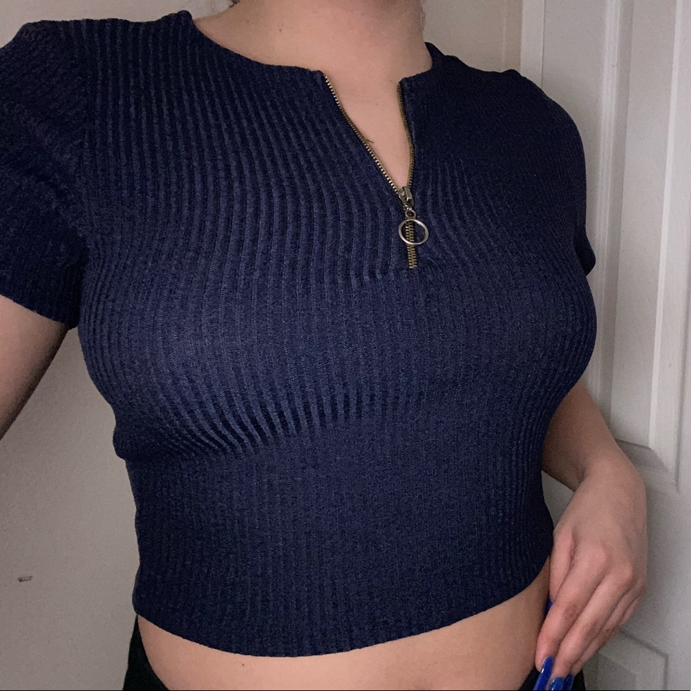 Navy blue crop top